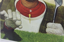 Classic 'Hand Niblick' Weary Willie Clown Golf Print - Framed