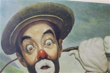 Classic 'Midsummer Nightmare' Weary Willie Clown Golf Print - Framed