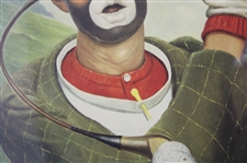 Classic 'Midsummer Nightmare' Weary Willie Clown Golf Print - Framed