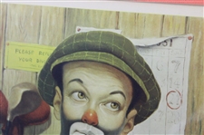 Classic 'Club House Activity' Weary Willie Clown Golf Print - Framed