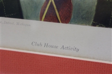 Classic 'Club House Activity' Weary Willie Clown Golf Print - Framed