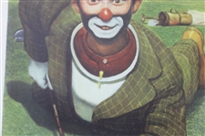 Classic 'Golf Shark' Weary Willie Clown Golf Print - Framed