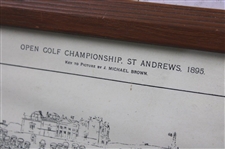 Open Golf Championship St. Andrews 1895 Print by Michael Browne w/Picture Key - Framed