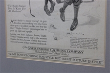The Saturday Evening Post Golf Themed 'Right-Posture' Boy's Clothes Advertisement - Framed