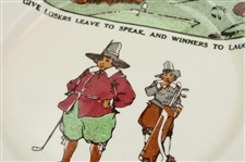 Royal Doulton Crombie 17th Century Pilgrim Golfers 'Give Losers To Speak And Winners To Laugh' Plate