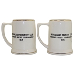 Two (2) 1974 Member-Guest Tournament '1922' New Albany Country Club NACC Ceramic Beer Mugs