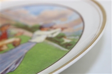 c.1920 Ceramic with Colorful Humorous 'Golf - Full Swing' Golf Scene Plate