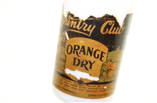 c.1930 Country Club Orange Dry Soda in White Milk Glass Bottle