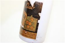 c.1930 Country Club Orange Dry Soda in White Milk Glass Bottle