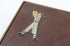 Enamel Pre-Swing Golfer on Humidor Box - Made in Germany