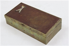 Enamel Pre-Swing Golfer on Humidor Box - Made in Germany