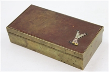Enamel Pre-Swing Golfer on Humidor Box - Made in Germany