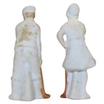 Vintage Miniature Male & Female Golfers with Golf Clubs