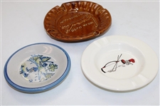 Three (3) Golf Themed Ceramic Plates - Zanesville Golf Club, Lady Golfer & Bag w/Clubs