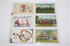 Eighty One (81) Various Early 1900's Laminated Golf Themed Post Cards