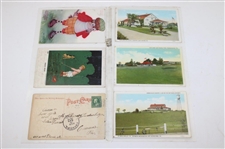 Eighty One (81) Various Early 1900's Laminated Golf Themed Post Cards