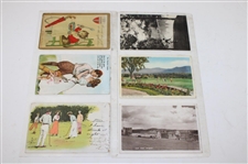 Eighty One (81) Various Early 1900's Laminated Golf Themed Post Cards