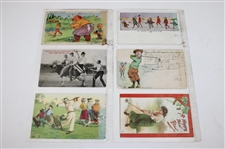 Eighty One (81) Various Early 1900's Laminated Golf Themed Post Cards