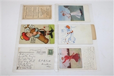 Eighty One (81) Various Early 1900's Laminated Golf Themed Post Cards