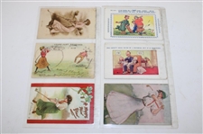 Seventy Eight (78) Various Early 1900's Laminated Golf Themed Post Cards