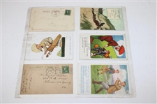Seventy Eight (78) Various Early 1900's Laminated Golf Themed Post Cards