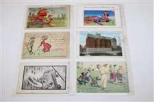 Seventy Eight (78) Various Early 1900's Laminated Golf Themed Post Cards