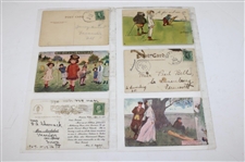 Seventy Eight (78) Various Early 1900's Laminated Golf Themed Post Cards