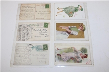 Seventy Eight (78) Various Early 1900's Laminated Golf Themed Post Cards