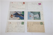 Seventy Eight (78) Various Early 1900's Laminated Golf Themed Post Cards