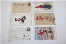Seventy (70) Various Early 1900's Laminated Golf Themed Post Cards