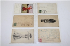 Seventy (70) Various Early 1900's Laminated Golf Themed Post Cards