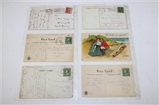 Seventy (70) Various Early 1900's Laminated Golf Themed Post Cards