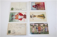 Seventy (70) Various Early 1900's Laminated Golf Themed Post Cards