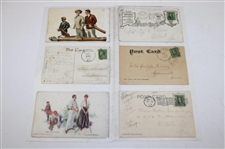 Seventy (70) Various Early 1900's Laminated Golf Themed Post Cards