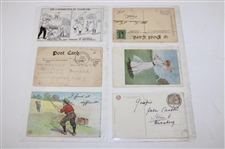 Seventy (70) Various Early 1900's Laminated Golf Themed Post Cards