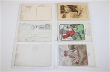 Seventy (72) Various Early 1900's Laminated Golf Themed Post Cards