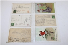 Seventy (72) Various Early 1900's Laminated Golf Themed Post Cards
