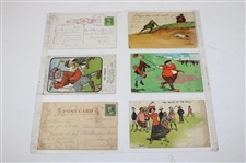 Seventy (72) Various Early 1900's Laminated Golf Themed Post Cards