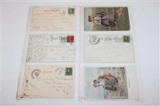 Eighty Nine (89) Various Early 1900's Laminated Golf Themed Post Cards