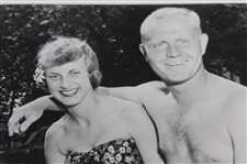 1960 Jack Nicklaus & Barbara Nicklaus 'Swimming with Bride To Be' Press Photo