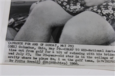 1960 Jack Nicklaus & Barbara Nicklaus 'Swimming with Bride To Be' Press Photo