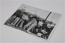 1956 Cary Middlecoff Post-Swing in Front of Crowd at 1956 LA Open Press Photo