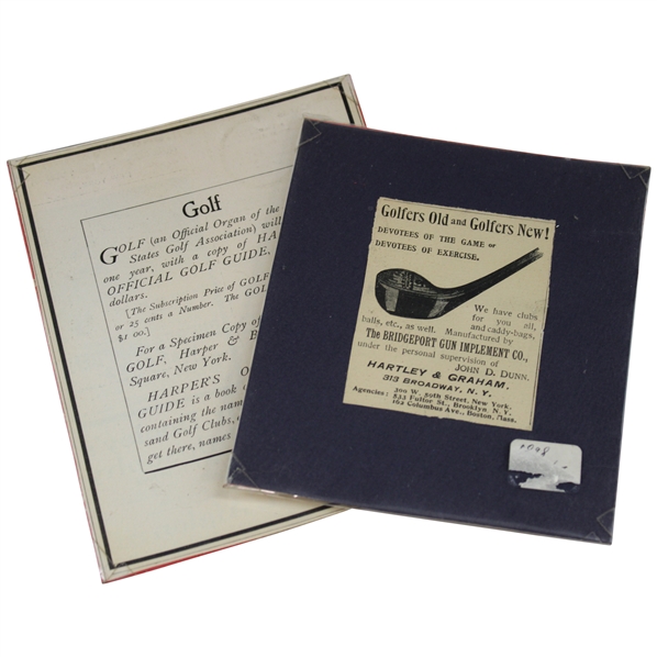 Bridgeport Gun Implement Co. Golf Club & 1898 Harpers Official Golf Guide Advertising Clippings