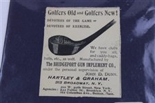 Bridgeport Gun Implement Co. Golf Club & 1898 Harpers Official Golf Guide Advertising Clippings