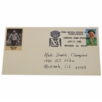 1990 U. S. Open at Medinah Cachet w/Francis Ouimet Stamp & Hale Irwin Clipping