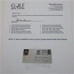 1990 U. S. Open at Medinah Cachet w/Francis Ouimet Stamp & Hale Irwin Clipping