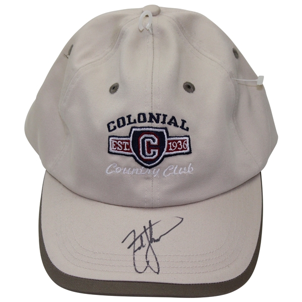 Zach Johnson Signed Colonial Est. 1936 Country Club Embroidered Logo Hat JSA ALOA