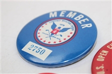 1976 US Open At Atlanta Athletic Club Member, Photo & ABC Buttons