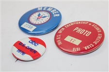 1976 US Open At Atlanta Athletic Club Member, Photo & ABC Buttons