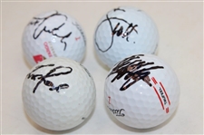 Adam Scott, Justin Rose, Colin Morikawa & Patrick Cantlay Signed Logo Golf Balls  JSA ALOA